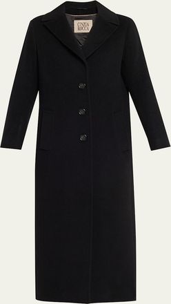 Cinzia Rocca Long 3-Button Notch Collar Coat