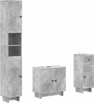 vidaXL Juego De Armarios De Ba&ntilde;o De 3 Piezas Ede Madera De Ingenier&iacute;a Vidaxl