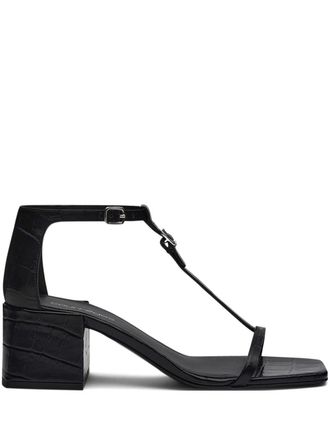 Courr&egrave;ges buckled leather sandals - women - CALFSKIN/CALFSKIN/CALFSKIN - 37 - Black