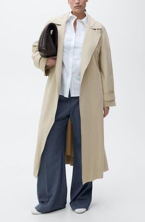 Mango Taxi Trench Coat in Light Pastel Grey at Nordstrom Rack, Size X-Small