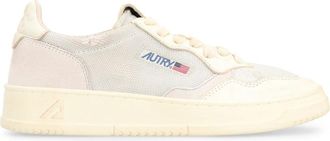 Autry Sneakers, female, Beige, 4 UK, Cream Vintage Low-top Trainers with Leather and Suede Inserts
