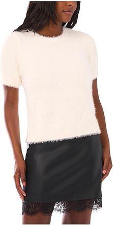 Vince Camuto Eyelashshort Sleeve Crew Neck Womens Sweater New Ivory : XL, Nylon