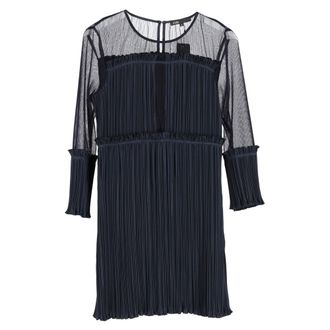 Maje Ritzy geplooide mini-jurk in marineblauw polyester