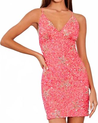 Scala Criss-Cross Back Mini Dress In Coral