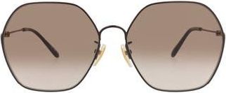 Chlo&eacute; 59mm Rectangular Gradient Sunglasses in Burgundy/Brown at Nordstrom Rack