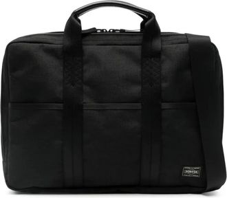 Porter-Yoshida & Co. Tassen, Heren, Zwart, ONE Size, Leer, Hybrid 2Way Aktetas (S)