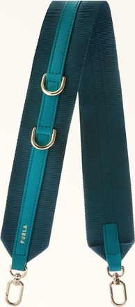 Furla Fiona Tracolla Toni Amatore Blue Multicolore Nastro Tessuto + Pelle Di Vitello Sidney Donna