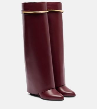 Givenchy Shark 95 leather knee-high boots