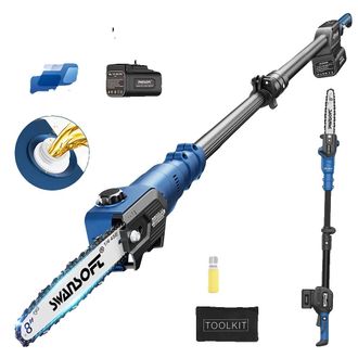 OEM Potatore A Batteria Con Manico Regolabile, Blu, Due Batterie, Motosega