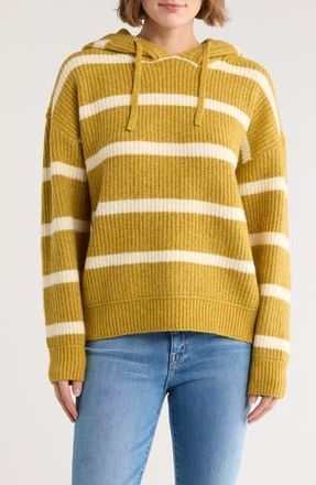 Cyrus Stripe Hooded Sweater in Nopales Green/Almond Milk at Nordstrom Rack, Size X-Small
