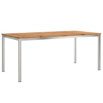 Berkfield Home Outdoor Dining Table 180x90x75 cm Solid Wood Acacia in Brown | Size: 180 x 90 x 75 cm