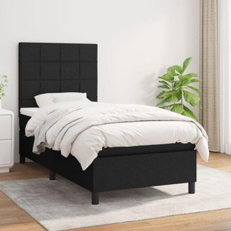 vidaXL Vidaxl - Cama Box Spring Con Colch&oacute;n Tela Negro 100x200 Cm
