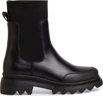Tamaris Leren Bootie - Dames - Chelseaboots - Zwart - 38 EU - Leer - Schoenen