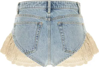 Frame Denim Crochet Denim Shorts - Blue