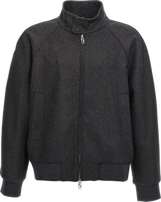 Fendi Cashmere Blouson - Heren - Jassen - Grijs - Maat: 2XL Kasjmier