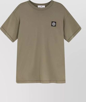 Stone Island cotton logo patch crew neck t-shirt