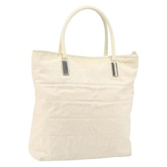 Gucci Pre-owned Tote Bags, female, White, Size: ONE SIZE Pre-owned Canvas Tote Bag