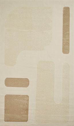 Nazar Rugs Alfombra con motivos geom&eacute;tricos relieve - crema y beige - 160x230cm