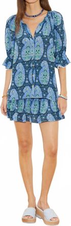 Boteh Onda Short Sleeve Blouse In Blues