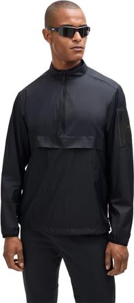 HUGO BOSS Mens J Fonse High Neck Windbreaker in Dark Blue - Size Small