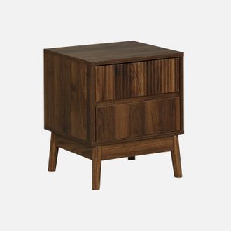 Sweeek Mesita De Noche Con Efecto Madera, 2 Cajones