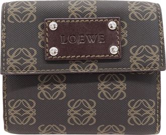 Loewe Brown Charcoal Gray Pvc Wallet (Bi-Fold) (Pre-Owned)