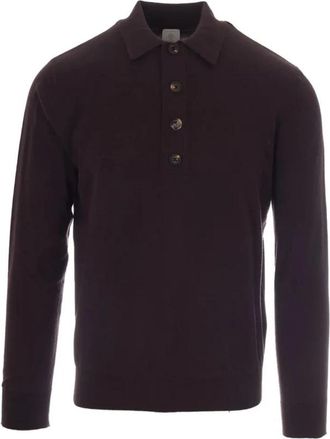 Eleventy Gebreide Polo - Heren - Polos - Rood - L - Katoen - Tops
