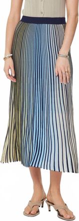 Current Air Gradation Striped Sweater Skirt In Green Blue Multi