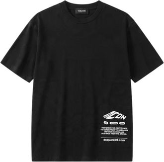 Dsquared2 Camiseta con parche de maxi logo - Tops - Mujer - Negro - M