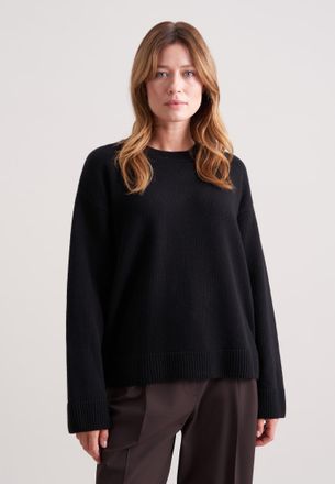 Seidensticker Strickpullover SEIDENSTICKER, Damen, Gr. XS, schwarz, 80% Wolle, 15% Polyamid, 5% Kaschmir, relaxed fit, Pullover Strickpullover, Sweater