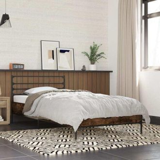 vidaXL Bed Frame without Mattress Smoked Oak 100x200 cm Vidaxl