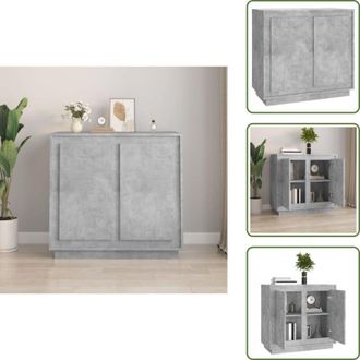 vidaXL The Living Store Credenza Grigio Cemento 80x34x75 cm in Legno Multistrato - Credenza grigio cemento
