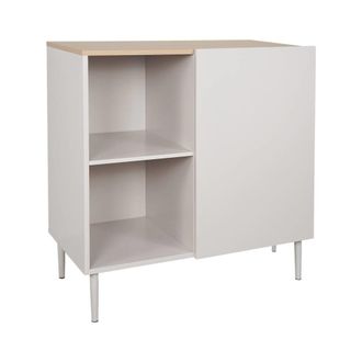 Sweeek Aparador, mueble de almacenamiento de metal y decoraci&oacute;n de madera 1
