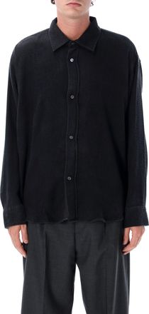 Mfpen Black Relaxed-Fit Flannel Shirt