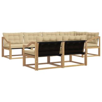 vidaXL Conjunto De Sof&aacute;s De Exterior Con Coj&iacute;n 7 Pcs Y Beige Vidaxl