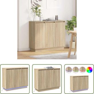 vidaXL vidaXL Credenza da soggiorno - Madia LED Rovere Sonoma 90 x 32 x 75 cm Legno multistrato