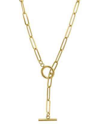 Adornia Adornia 14K Plated Paperclip Chain Lariat Necklace