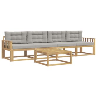 vidaXL Conjunto De Sof&aacute;s De Exterior 4 Pcs Blanco Y Gris Claro Vidaxl