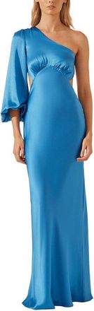 Shona Joy Ciel Silk One Shoulder Maxi Dress