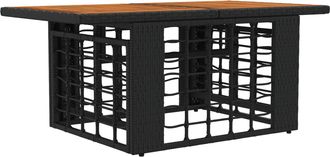 vidaXL Mesa De Jard&iacute;n Elevable Negro Y Natural 100 X 55 X 37 Cm Vidaxl