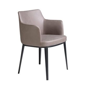 Angel Cerd&aacute; Model Mink Fabric Dining Chair with Armrests and in Grey