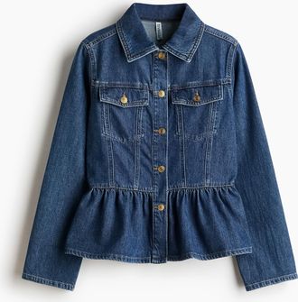 H&M Jeansjacke mit Peplum - Blue