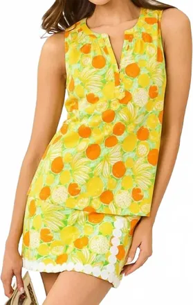 Lilly Pulitzer Essie Knit Sleeveless Top In Island Palm Zesty