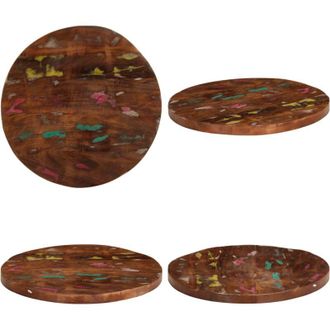 vidaXL Piano per Tavolo &Oslash; 50x1,5 cm Rotondo Legno Massello di Recupero - Legno riciclato - Tavolo in legno