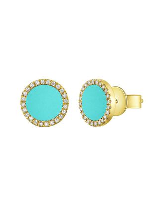 Sabrina Designs 14K 0.73 Ct. Tw. Diamond & Turquoise Studs