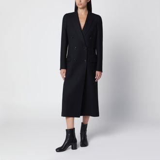 Maison Margiela Cappotto doppiopetto nero in lana