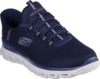 Skechers Slip-On Sneaker SKECHERS GLIDE-STEP, Herren, Gr. 47,5, blau (navy), Mesh, Schuhe Slip-On Sneaker, Schlupfschuh, Freizeitschuh, Trainingsschuh mit prak