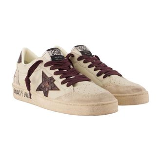 Golden Goose Womens Ball Star Sneakers - Golden Goose Deluxe Brand Leather Beige Calfskin Shoes