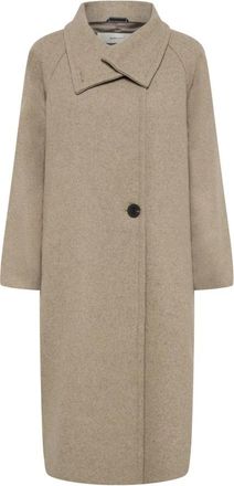 Inwear Thora IW Collar Coat R - Dames - Mantel - Beige - XL - Leer - Jassen