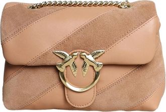 Pinko Leren tas met schouderriem - Dames - Schoudertassen - Roze - ONE Size - Leer - Tassen
